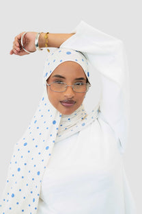 Dottie in Blue  - Cotton Jersey - Semi Double