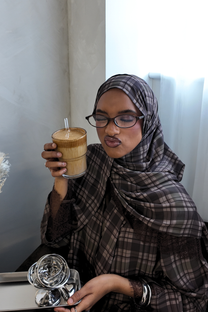 Espresso Plaid Lace Abaya