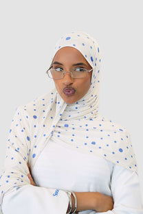 Dottie in Blue  - Cotton Jersey - Semi Double