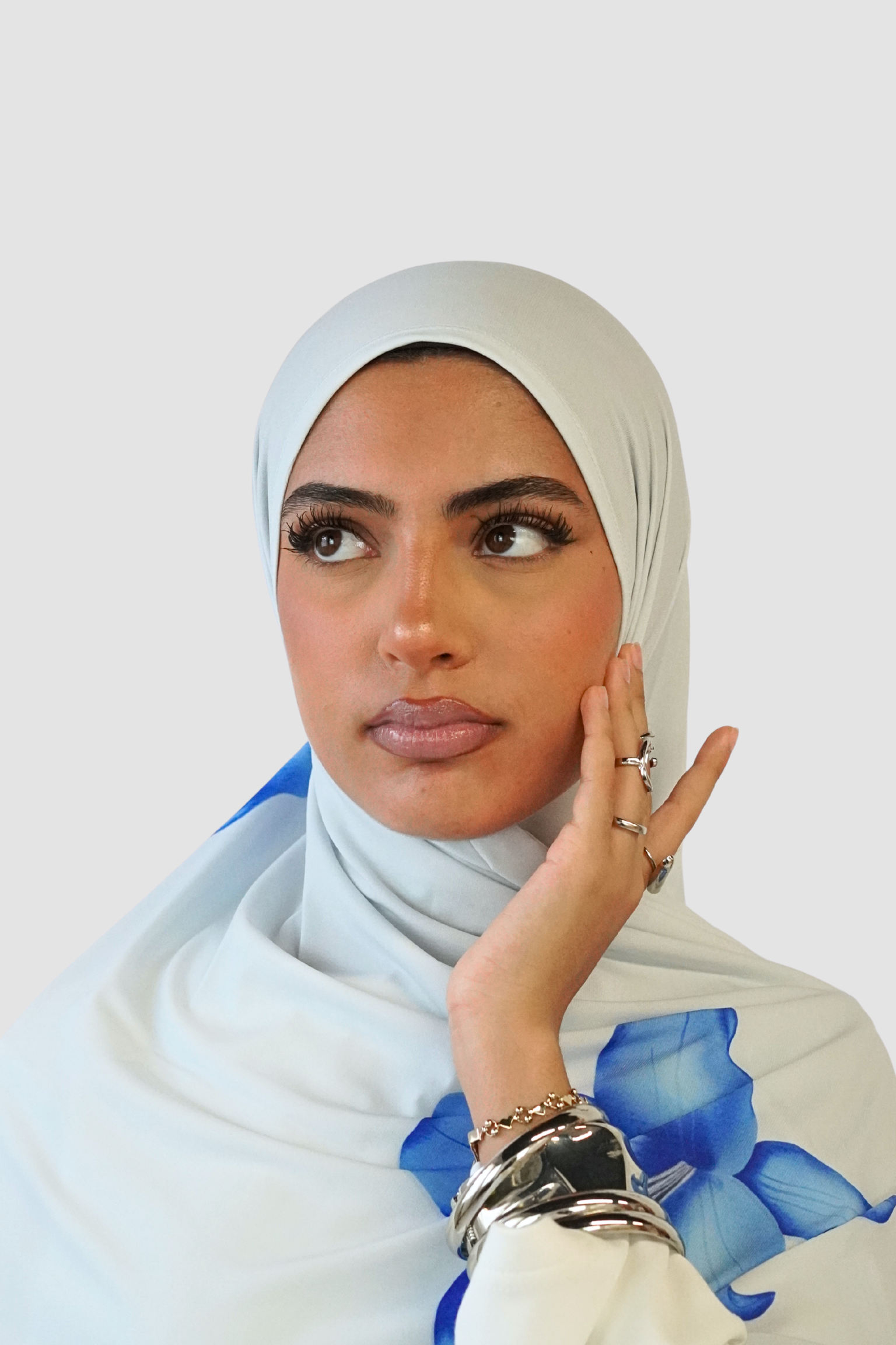 Hiba in Blue  - Premium Jersey - Semi Double