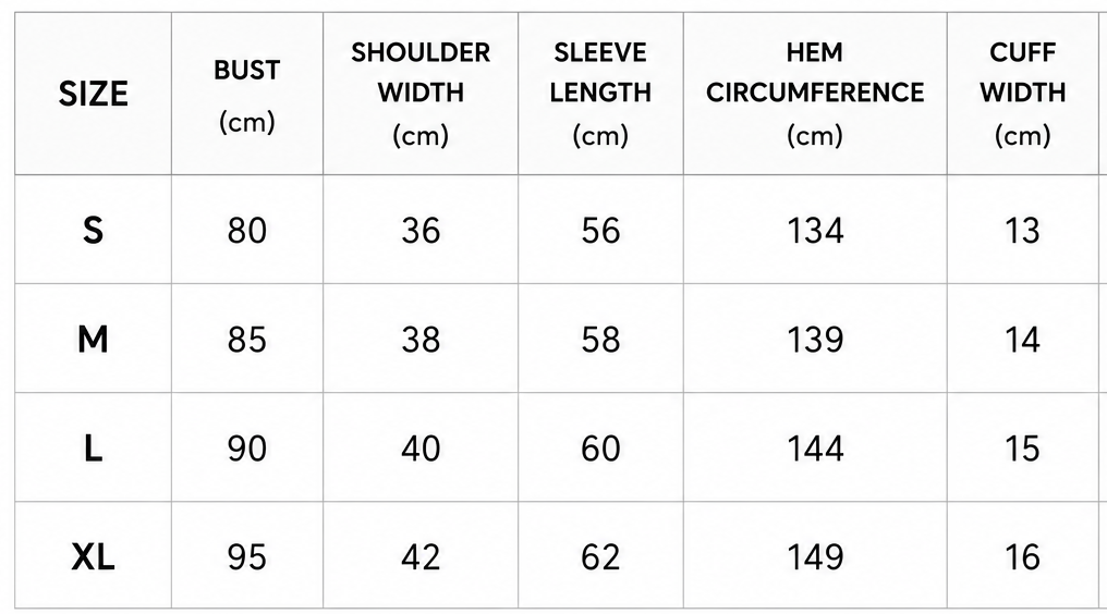 A size chart in centimeters for a women's top, labeled 'SIZE CHART (CM)' and 'Style: 26-105-FS467 - Top (Revised Version)'. The table lists sizes S through XL with bust, shoulder width, sleeve length, hem circumference, cuff width, front length, back length, and armhole measurements.