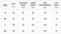 A size chart in centimeters for a women's top, labeled 'SIZE CHART (CM)' and 'Style: 26-105-FS467 - Top (Revised Version)'. The table lists sizes S through XL with bust, shoulder width, sleeve length, hem circumference, cuff width, front length, back length, and armhole measurements.